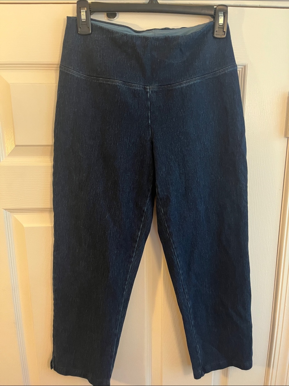 Women with Control Dark Blue Cropped Pull-On Jeans